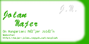 jolan majer business card